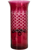 Grand photophore en verre rose à relief 41 cm Chioggia