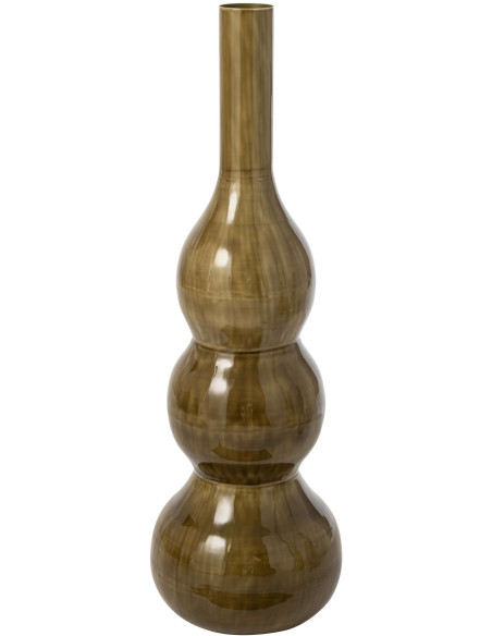Vase de sol en métal vert olive 40x40x122 cm Lunendam J-Line - 1