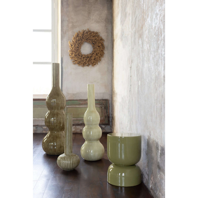 Vase de sol en métal vert olive 40x40x122 cm Lunendam J-Line - 2