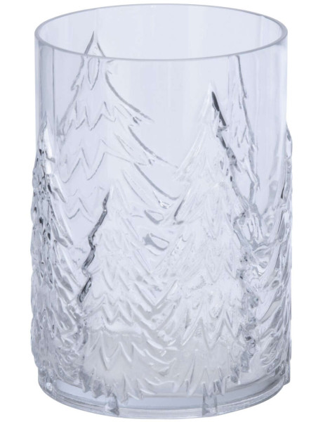 Photophore verre transparent décor sapins 16x16x23,5 cm Vinterdam J-Line - 1