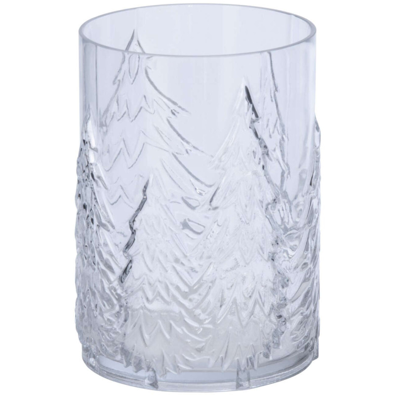 Photophore verre transparent décor sapins 16x16x23,5 cm Vinterdam J-Line - 1
