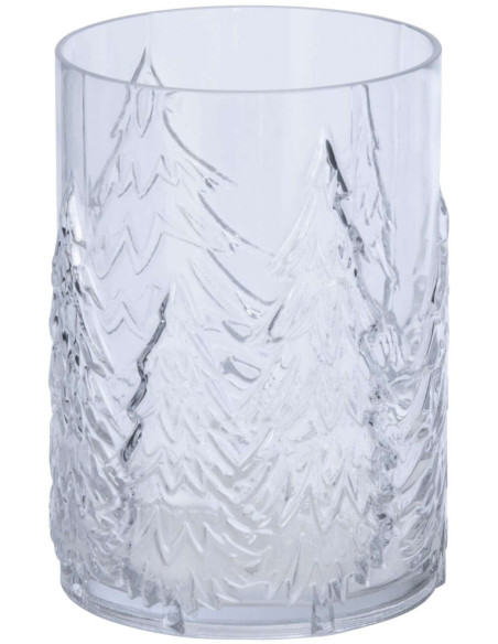 Photophore verre transparent décor sapins 16x16x23,5 cm Vinterdam J-Line - 1
