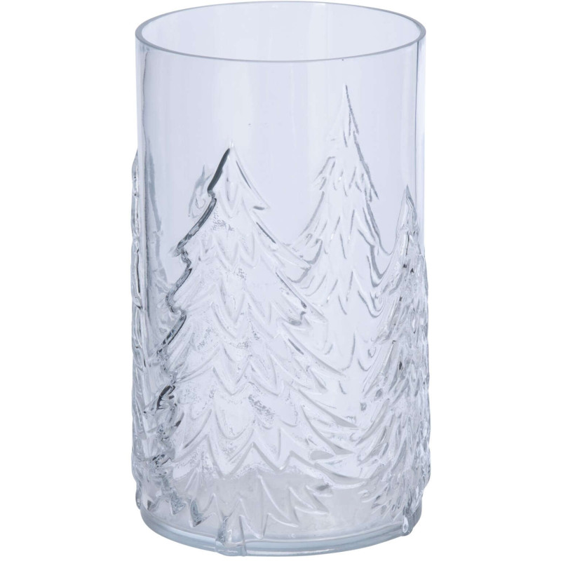 Photophore en verre transparent décor sapins 16x16x27,5 cm Vinterdam J-Line - 1