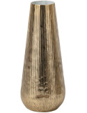 Vase haut aluminium doré strié 48 cm Zierikzee
