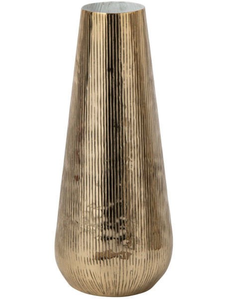 Vase haut aluminium doré strié 48 cm Zierikzee J-Line - 1