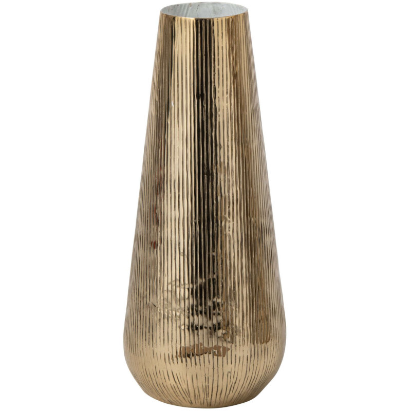 Vase haut aluminium doré strié 48 cm Zierikzee J-Line - 1