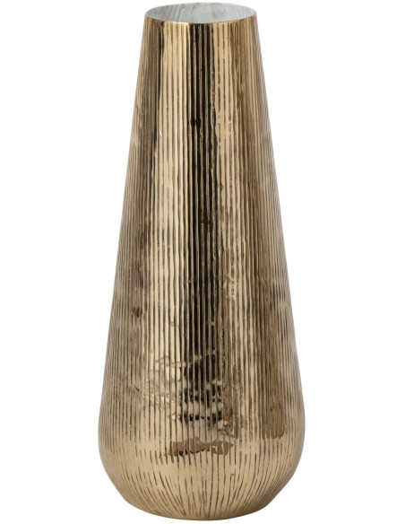 Vase haut aluminium doré strié 48 cm Zierikzee J-Line - 1