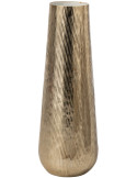 Vase haut aluminium doré strié 22x22x64 cm Zierikzee