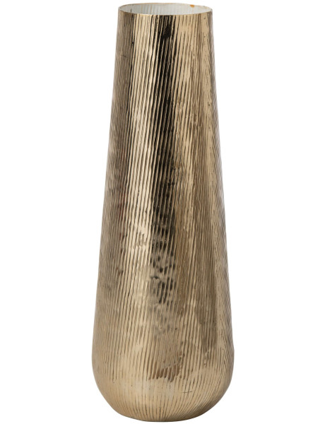 Vase haut aluminium doré strié 22x22x64 cm Zierikzee J-Line - 2