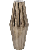 Vase haut aluminium doré cannelé 57 cm Bronkhorst