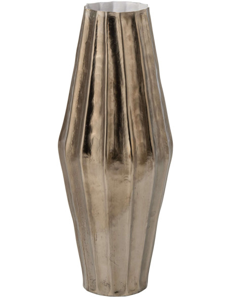 Vase haut aluminium doré cannelé 57 cm Bronkhorst J-Line - 1