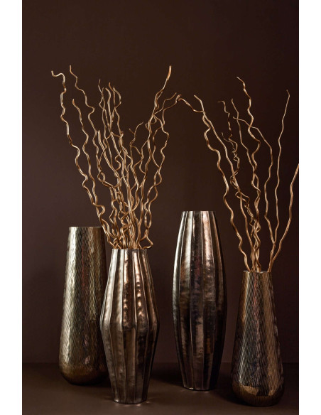 Vase haut aluminium doré cannelé 71 cm Bronkhorst J-Line - 1