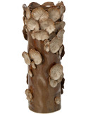 Vase champignon en grès brun beige 15,5x15,5x37 cm Dwingeloo