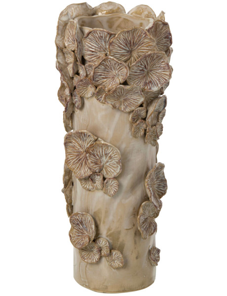 Vase champignon grès beige écru 37 cm Dwingeloo J-Line - 1