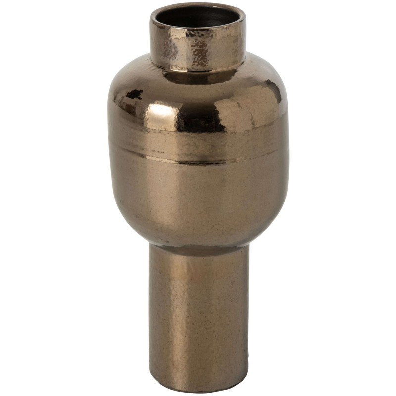 Vase céramique bronze sur pied 22x22x50 cm Havenrijs J-Line - 1
