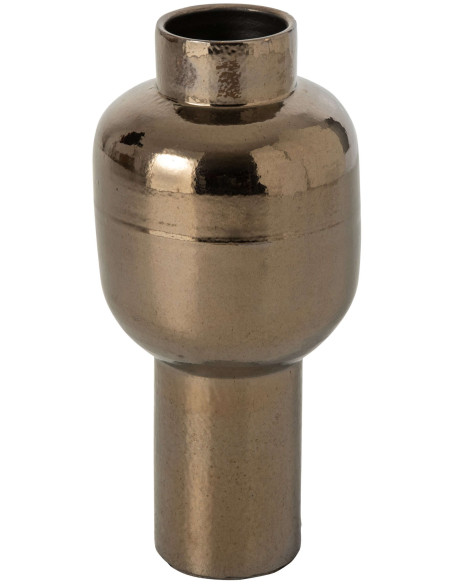 Vase céramique bronze sur pied 22x22x50 cm Havenrijs J-Line - 1