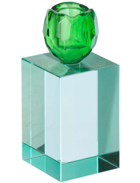 Bougeoir verre vert pour chandelle 13 cm Virello J-Line - 1
