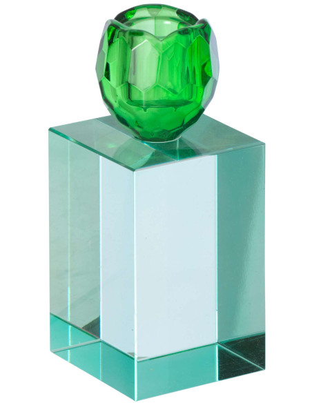 Bougeoir verre vert pour chandelle 13 cm Virello J-Line - 1