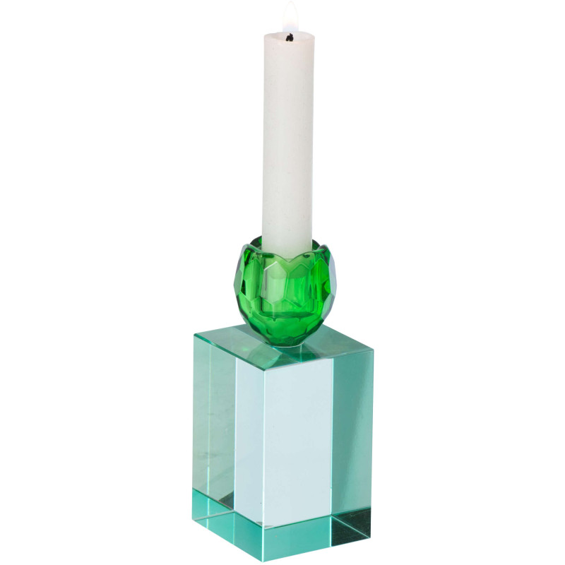 Bougeoir verre vert pour chandelle 13 cm Virello J-Line - 3