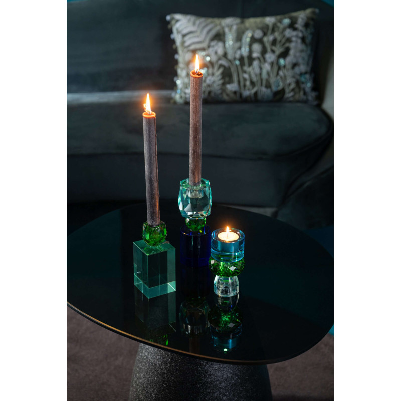Bougeoir verre vert pour chandelle 13 cm Virello J-Line - 2