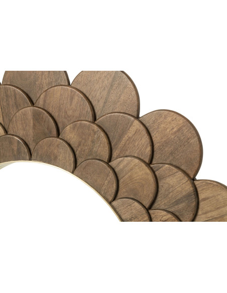 Miroir mural fleur bois de manguier 120 cm Mardin J-Line - 1