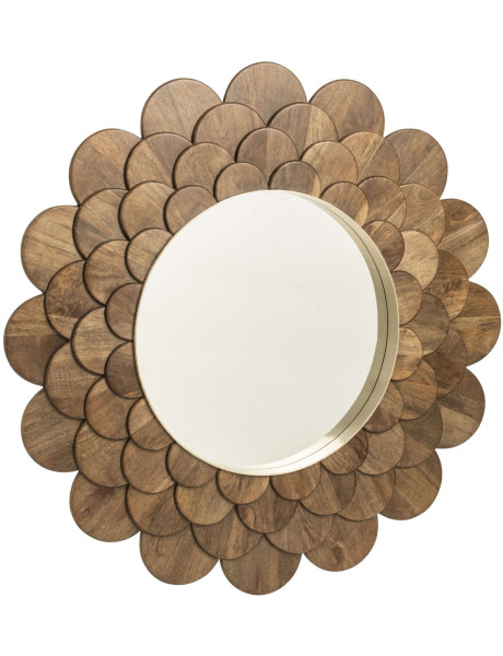 Miroir mural fleur bois de manguier 120 cm Mardin J-Line - 2
