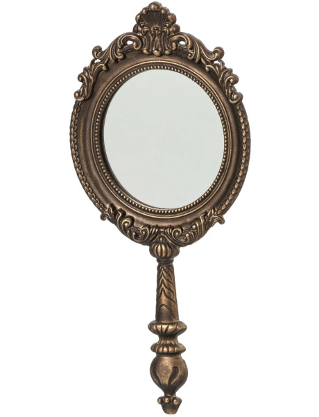 Miroir mural rond métal laiton vieilli 23,7 cm Liorvane J-Line - 1
