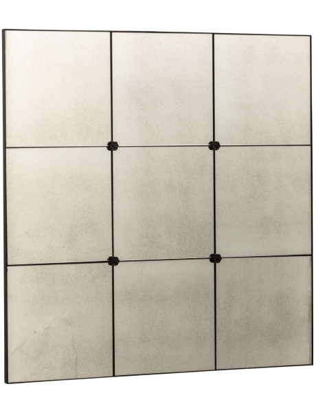 Miroir verrière carré noir vieilli 90 cm Raveldam J-Line - 1