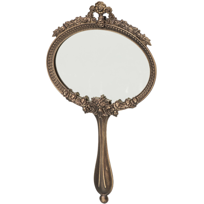 Miroir mural ovale laiton vintage 19x32,5 cm Liorvane J-Line - 1