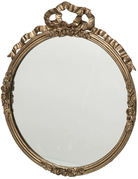 Miroir mural rond laiton vintage 35 cm Avelorn J-Line - 1