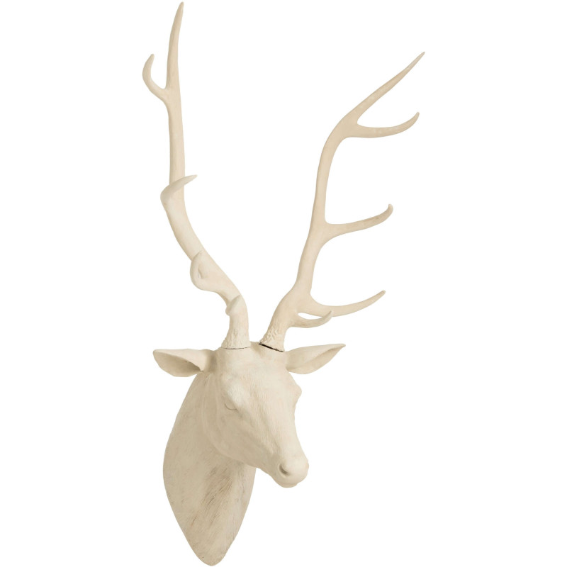 Trophée mural tête de cerf résine beige 103 cm Hemsedal J-Line - 1