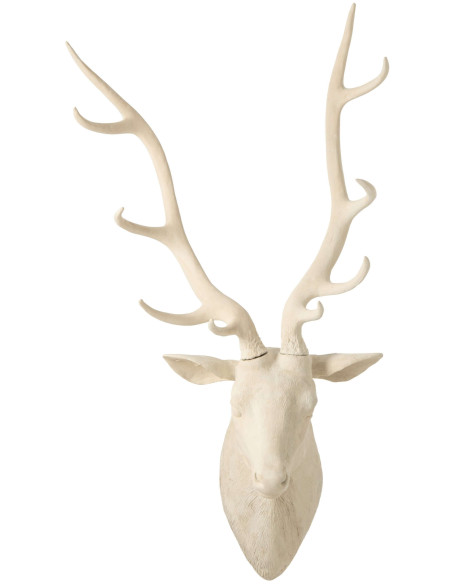 Trophée mural tête de cerf résine beige 103 cm Hemsedal J-Line - 2