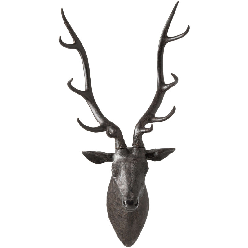 Trophée mural tête de cerf résine noire 103 cm Hemsedal J-Line - 2