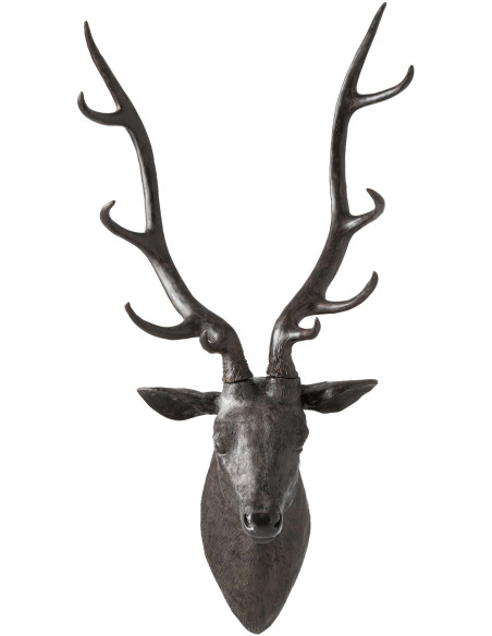 Trophée mural tête de cerf résine noire 103 cm Hemsedal J-Line - 2
