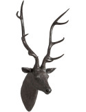 Trophée mural tête de cerf résine noire 103 cm Hemsedal