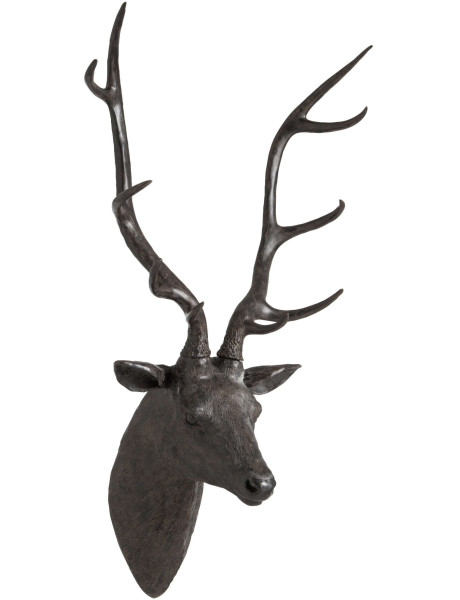 Trophée mural tête de cerf résine noire 103 cm Hemsedal J-Line - 1