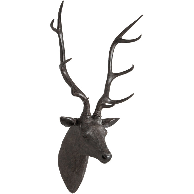 Trophée mural tête de cerf résine noire 103 cm Hemsedal J-Line - 1