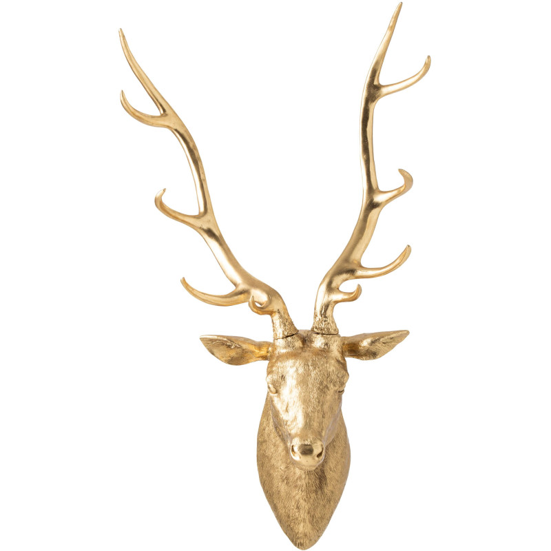 Trophée mural tête de cerf doré polyrésine 103 cm Hemsedal J-Line - 2