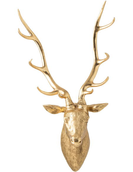 Trophée mural tête de cerf doré polyrésine 103 cm Hemsedal J-Line - 2