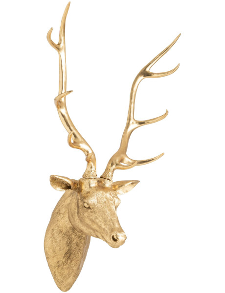 Trophée mural tête de cerf doré polyrésine 103 cm Hemsedal J-Line - 1