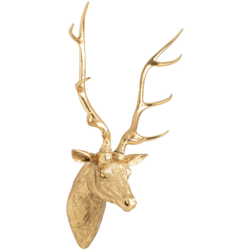 Trophée mural tête de cerf doré polyrésine 103 cm Hemsedal J-Line - 1