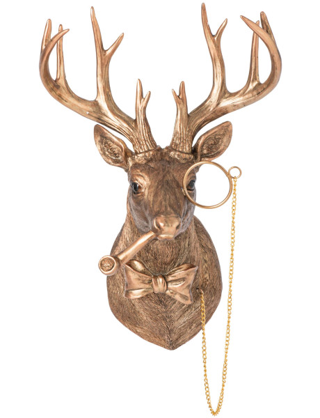 Trophée mural tête de cerf cuivre 41,5 cm Eidsborg J-Line - 1