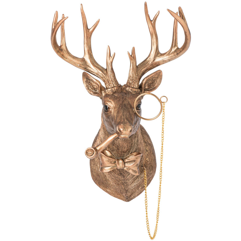 Trophée mural tête de cerf cuivre 41,5 cm Eidsborg J-Line - 1