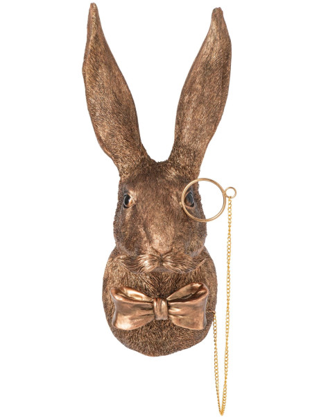 Trophée mural tête de lapin polyrésine cuivre 45,5 cm Eidsborg J-Line - 1
