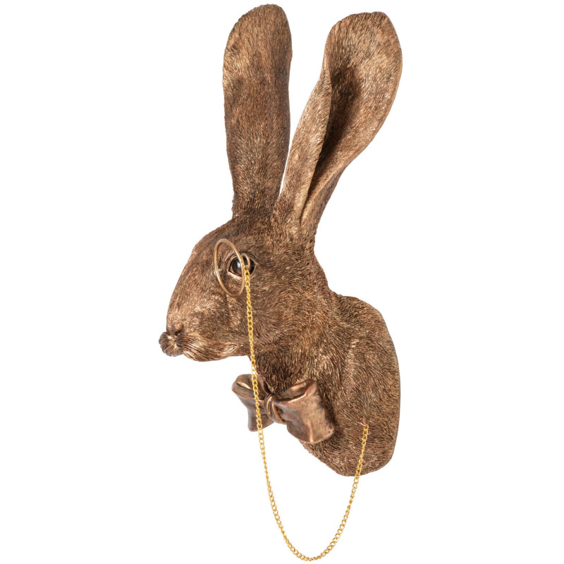 Trophée mural tête de lapin polyrésine cuivre 45,5 cm Eidsborg J-Line - 2