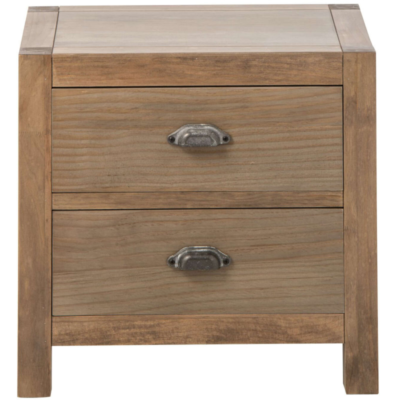 Table de chevet bois naturel 2 tiroirs 55x40x53 cm Rakkestad J-Line - 2