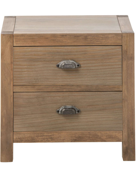 Table de chevet bois naturel 2 tiroirs 55x40x53 cm Rakkestad J-Line - 2
