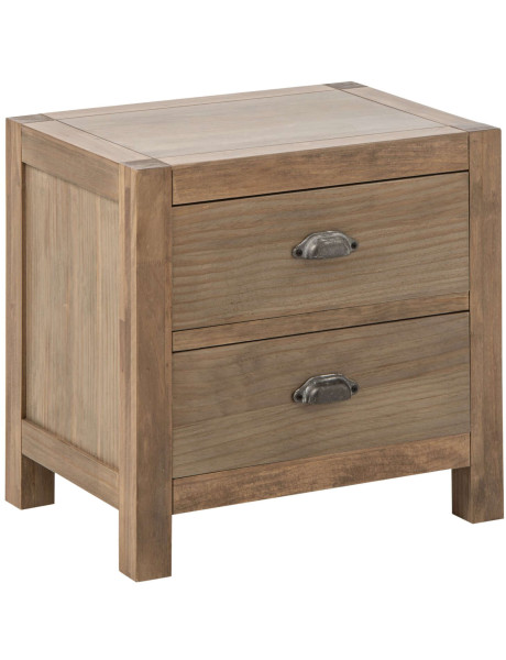Table de chevet bois naturel 2 tiroirs 55x40x53 cm Rakkestad J-Line - 1