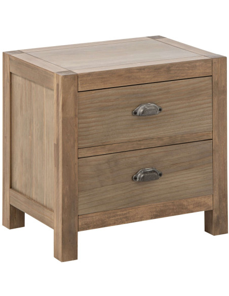 Table de chevet bois naturel 2 tiroirs 55x40x53 cm Rakkestad J-Line - 1