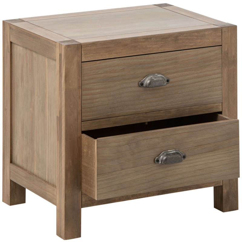 Table de chevet bois naturel 2 tiroirs 55x40x53 cm Rakkestad J-Line - 3